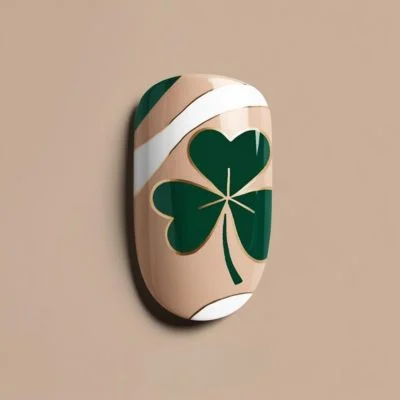 Minimalist Shamrock Nail Art